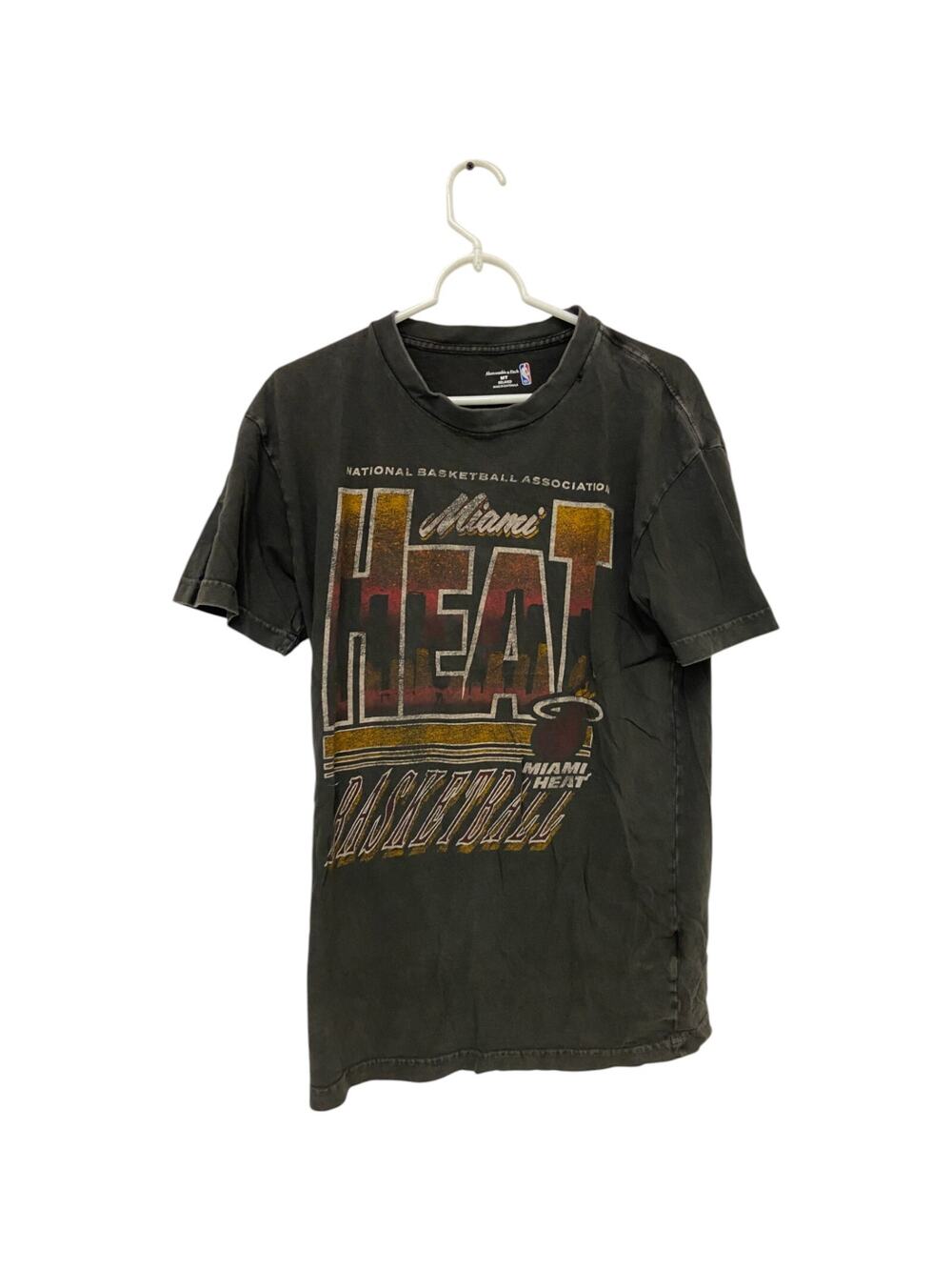 Abercrombie & Fitch Miami Heat Graphic T Shirt Relaxed M Crew Neck Faded Black